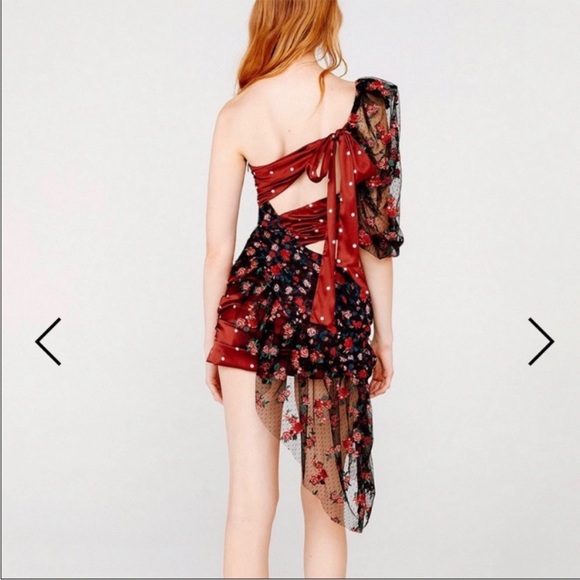 NWT For Love & Lemons Cascade Mini Dress Rose Size L - Picture 3 of 15